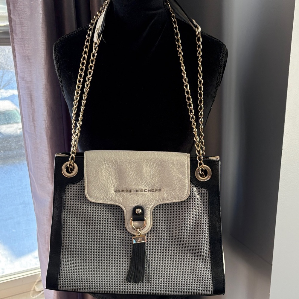 Chic Black and Cream Shoulder Bag